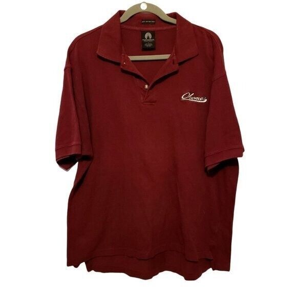 Weatherproof Mens Sz L Red  Solid Short Sleeve Okemas Polo Shirt - Picture 1 of 8